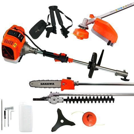 Sakawa – Débroussailleuse thermique 58 cc – Moteur essence 2.7 CV – Tube aluminium renforcé 26 mm – Largeur de coupe 45 cm – Accessoires compatibles