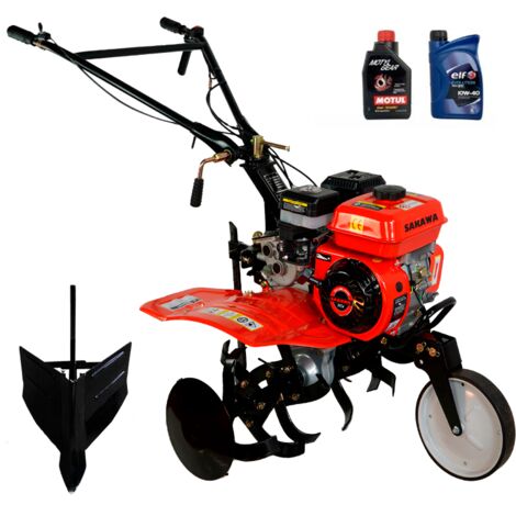Sakawa – Motobineuse thermique 7CV – Moteur 4 temps 208 cc – Largeur de travail 50-85 cm – Profondeur 17-35 cm – Transmission à double ceinture