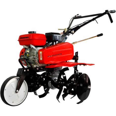 Sakawa – Motoculteur 7CV essence 4 temps – Largeur de travail 50-85 cm – Profondeur 17-35 cm – Moteur 208cc pour terrains jusqu'à 1500 m²