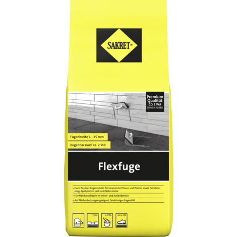 Sakret Flexfuge 1 - 15 mm silbergrau 5 kg Fugenmörtel