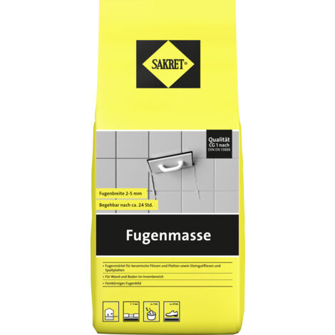 Sakret Fugenmasse 2 - 5 mm dunkelgrau 5 kg Fugenmörtel