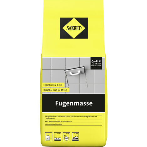 Sakret Fugenmasse 2 - 5 mm weiß 5 kg Fugenmörtel