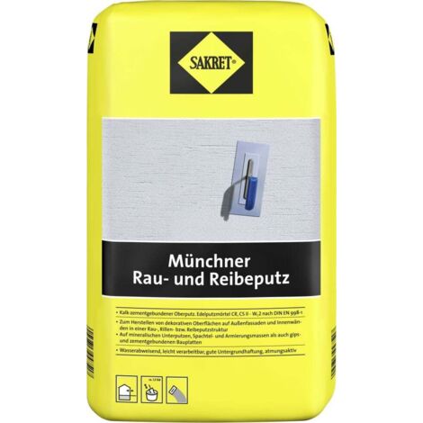 Sakret Münchner Rau- und Reibeputz 25 kg Sack weiß 2,0 mm Putze