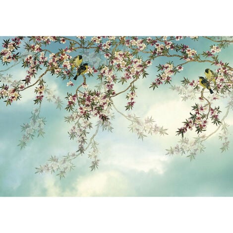 Photo murale de Komar - Sakura - Taille: 368 x 254 cm - blue/rose/blanc