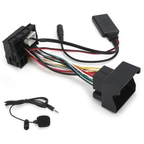 SAL Câble Bluetooth 12 broches Adaptateur audio stéréo avec microphone pour Peugeot 207 307 407 308 7686514796474