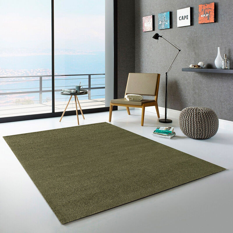 

Sala de estar de alfombra de pelo corto verde moderno Casacolora CCVER | Talla: 80 x 150