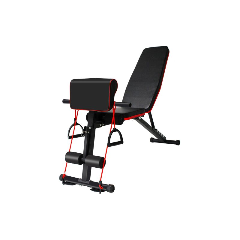 

Sala de prensa de banco de fitness en casa, silla de fitness plegable y ajustable - negro