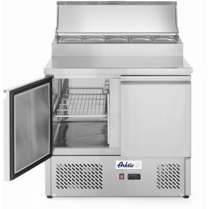 Saladette avec vitrine réfrigérée GN surélevée - Hendi