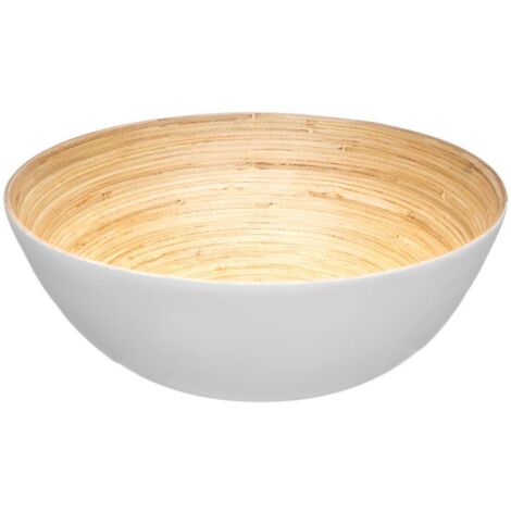 Saladier blanc en bambou de 25 cm pour salade et cuisine écologique