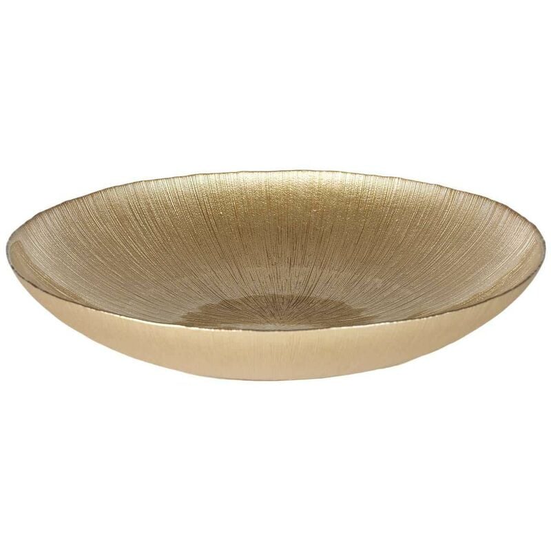 Saladier en verre doré Lines 40 x 5 cm