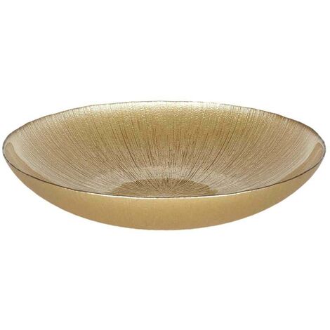 Saladier en verre doré  Lines 30 x 5 cm