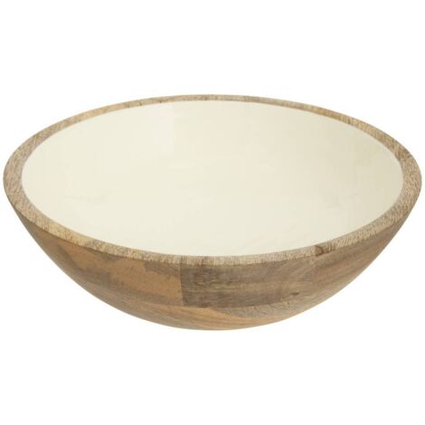 Saladier Inaya D25cm blanc chaud et manguier - Atmosphera créateur d'intérieur