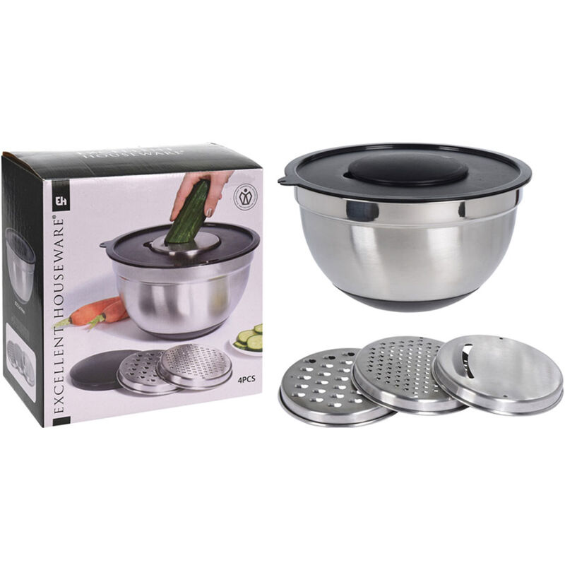 Saladier + râpe + mixeur 4 pièces, 25x25x14cm, a12405340. Excellent houseware