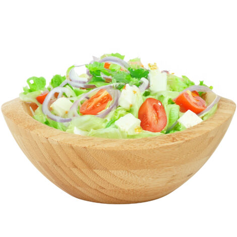 Secret de Gourmet Saladier/ de service - bambou - D30/H12 cm - Set 2x