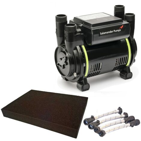Salamander CT80B 2.6 Bar Bathroom Twin Impeller Shower Pump CT80 B Hoses & Mat