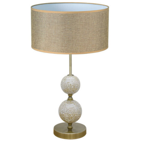 Salaria Lampada da Tavolo 1xe27 Schermo Pelle Marrone 35d