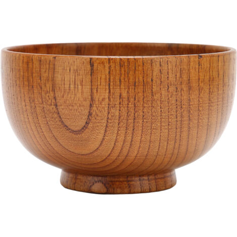 Salatschüssel aus Holz im japanischen Stil – glatte Oberfläche mit einzigartiger Maserung, ideal für Zuhause und Restaurant