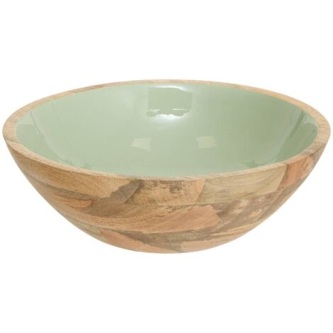 Salatschüssel Inaya D30cm grün und Mangoholz - Atmosphera créateur d'intérieur
