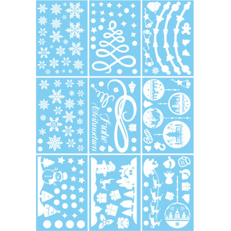 Salcar 153 Stück Weihnachten Fensterbilder Schneeflocken Fensterdeko Winter Weihnachtsdeko