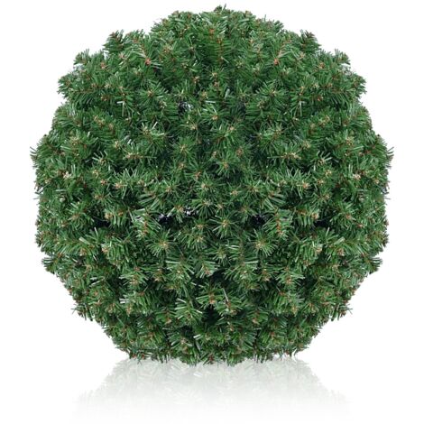 Salcar Künstliche Weihnachtsdeko 40 cm Kunstpflanze Kugel aus Weihnachtsgirlande für Außen