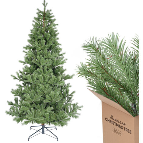 Salcar Künstlicher Alpenfichten-Weihnachtsbaum mit naturgetreuen Nadeln – 210 cm