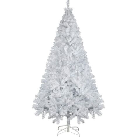 SALCAR Sapin de Noël Artificiel Blanc 210cm, Arbre de Noel Enneigées avec 1025 Pointes de Branche, Gants et Pieds de Sapin de Noël en Métal, Lgnifuge, Assemblage Rapide