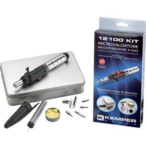 SALDATORE MICRO RICARICABILE 12100 KIT KEMPER - PIEZO + ACCESSORI + VALIGETTA - 1 pezzo