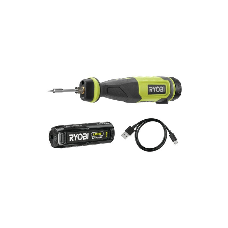 Image of Saldatore Ryobi 4V usb Litio - 1 batteria 2,0Ah - RSI4-120G