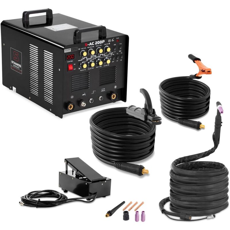 Stamos - Saldatrice Inverter Tig Ac/Dc 200 Amp per...