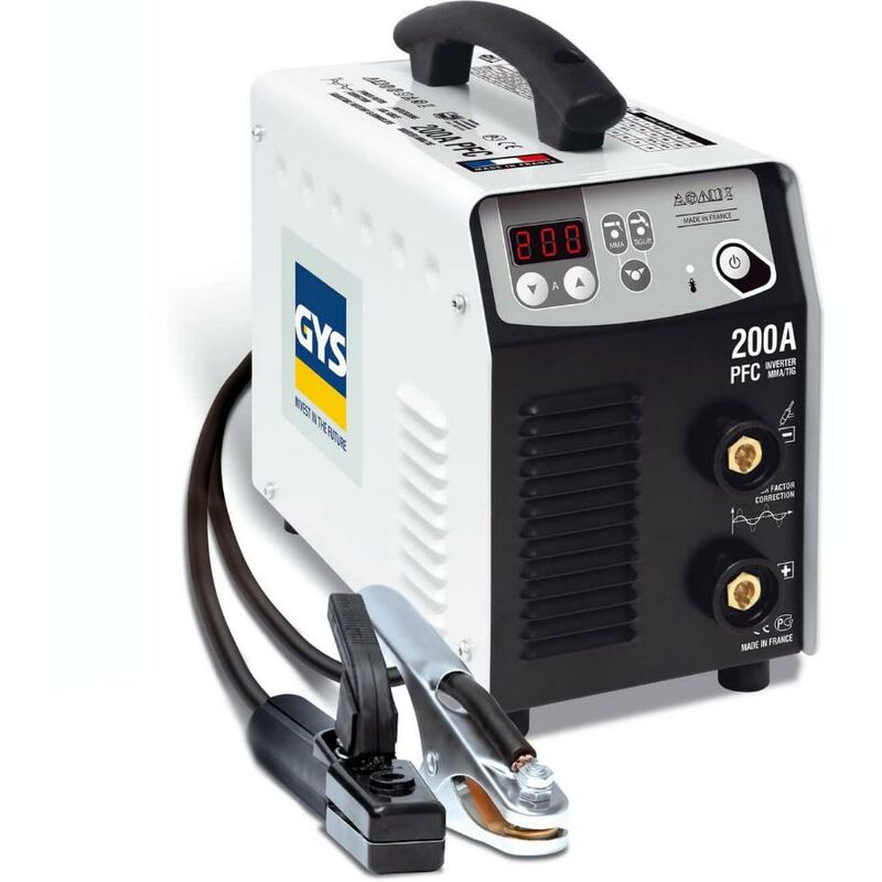 Image of GYS - Saldatrice inverter Pro 200A pfc - in valigetta con porta elettrodi e pinza di massa - 031432