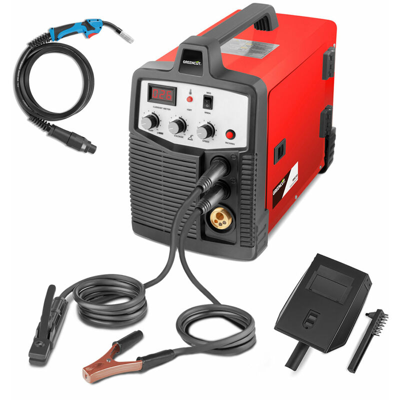 Image of Green Cut - Saldatrice inverter a filo continuo 2in1, con gas mig e gas mag, potenza 25A-185A, tensione 230V, diametri del filo 0,8mm-1mm - Greencut