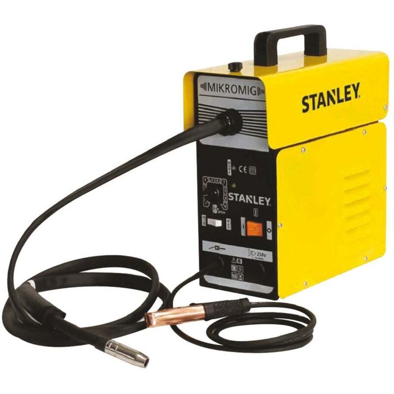 Saldatrice Inverter MIG 100 Stanley Senza Gas – 230V, Filo Animato 0.8-0.9 Mm, Ciclo 60% A 100A, Peso 5 Kg