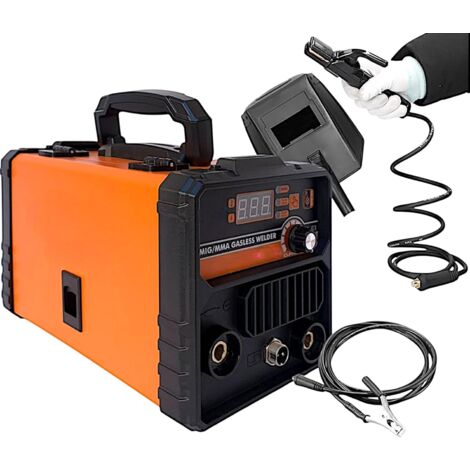 Saldatrice Multiprocesso Filo Continuo MIG No GAS + MMA Elettrodo 500 Ampere Fabbro Display Digitale Portatile Saldatura MIG/MMA IGBT inverter include Maschera Torcia e Bobina di Filo Animato