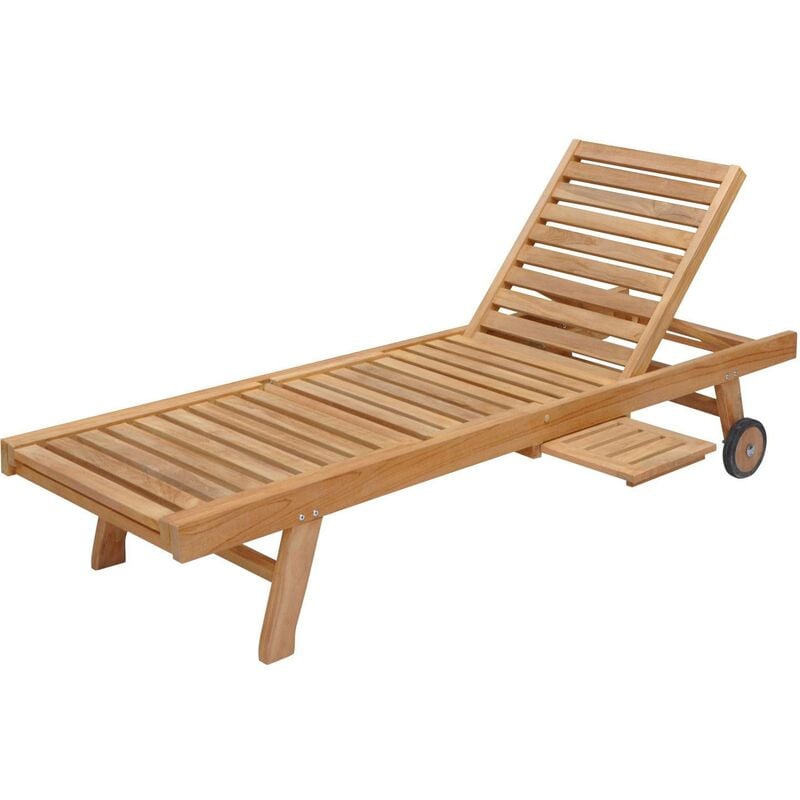 Beneffito - salento - bain de soleil en teck - chaise longue pliante - Bain de Soleil Pratique et Confortable - teck naturel