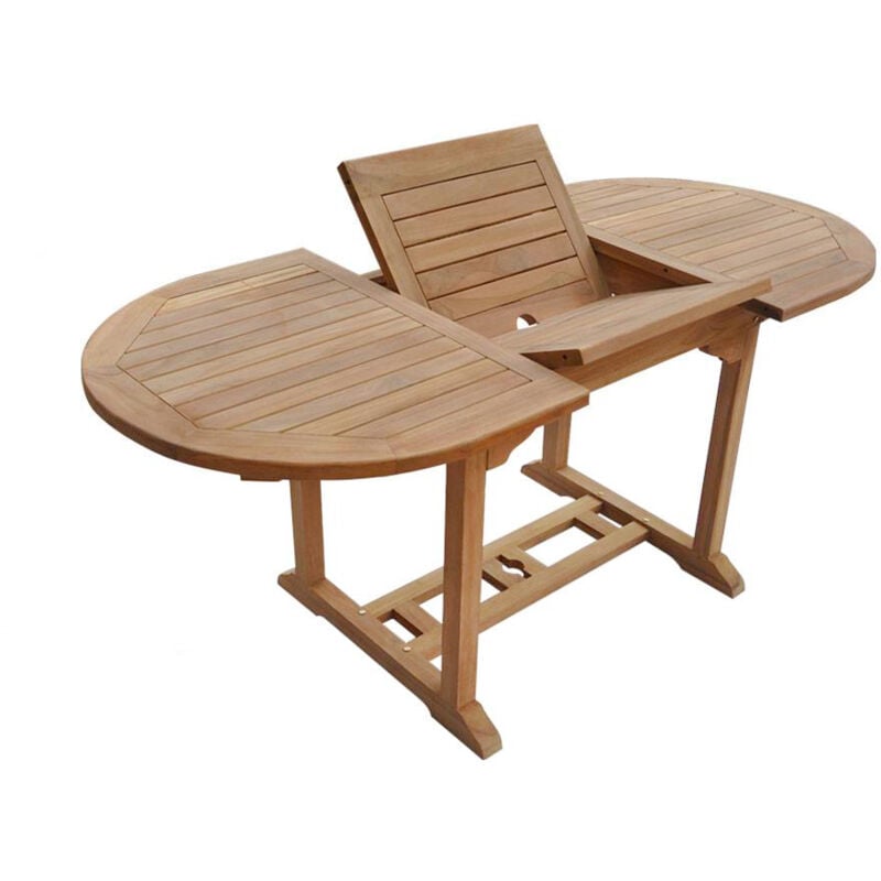 

Beneffito - SALENTO - Mesa de Jardin Ovalada de Teca - Longitud 120 a 170 CM - 6 personas