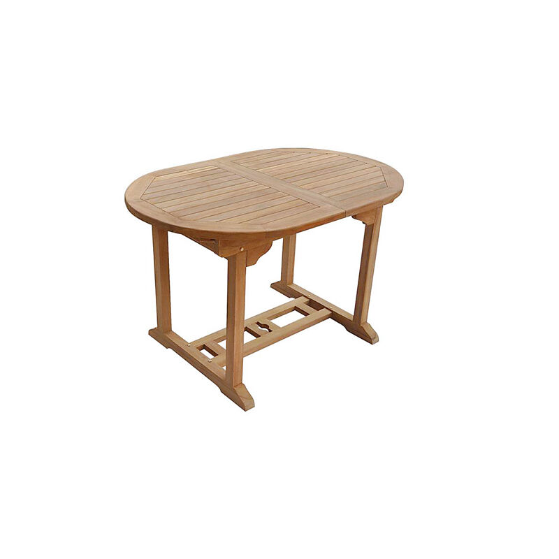 Salento - Table de Jardin Ovale Extensible en Teck - Longueur 120 à 170 cm - Rallonge Papillon - 6 personnes