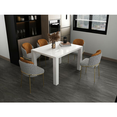 SalesFever Esstisch 120/180/240x80 cm weiß, hochglanz lackiert, ausziehbar