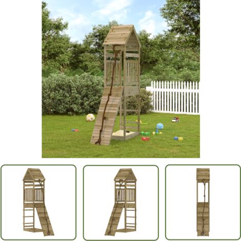 SalesHot® vidaXL Maisonnette de jeu avec mur d'escalade bois de pin imprégné Super85265