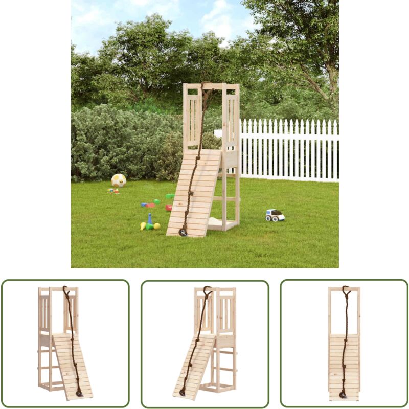 Kalisse - The Living Store Maisonnette de jeu avec mur d'escalade bois massif de pin - Jeux De Plein Air - Maison De Jeu - Jouet Extérieur - Bac à