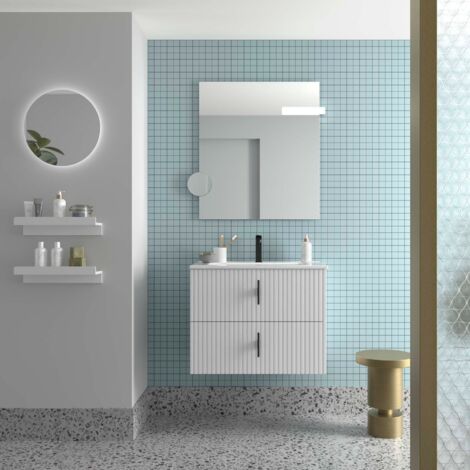 Salgar Badezimmermöbel BIBA 700 2 Metallschubladen mit Soft-Close WHITE COTTON 698 x 540 x 450 mm