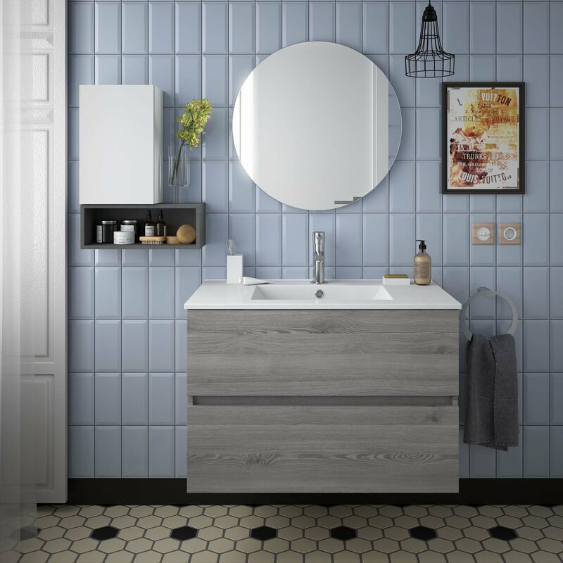 

FUSSION LINE Conjunto Mueble Pino Bahía Con Lavabo Iberia - Medida: 90 CMS - Salgar