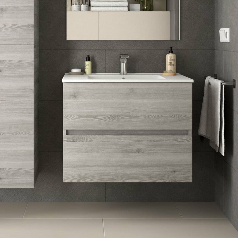 

FUSSION LINE Mueble+Lavabo Color Pino Bahía - Medida: 100 CMS - Salgar