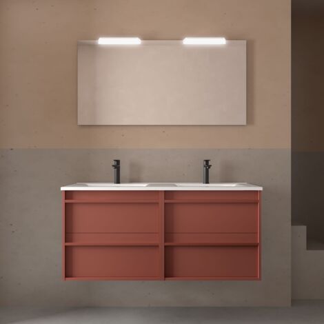 Salgar Möbel +  Waschbecken ATTILA 1200 4 Schubladen RED SATIN