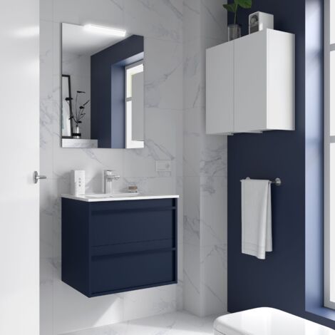 Salgar Möbel +  Waschbecken ATTILA 700 2 Schubladen BLUE SATIN