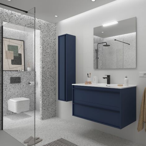 Salgar Möbel + Waschbecken ATTILA ATTILA 1000 2 Schubladen BLUE SATIN