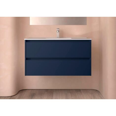 Salgar Noja Unterschrank 1000 2 Schubladen + Waschbecken Blue Satin