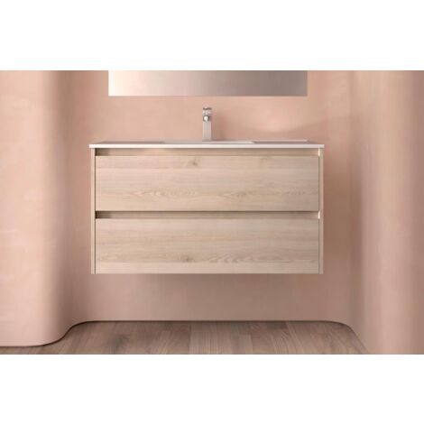 Salgar Noja Unterschrank 1000 2 Schubladen + Waschbecken Nature