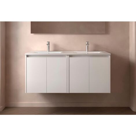 Salgar Noja Unterschrank 1200 4 Türen + Waschbecken White Gloss