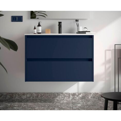 Salgar Noja Unterschrank 800 2 Schubladen + Waschbecken Blue Satin