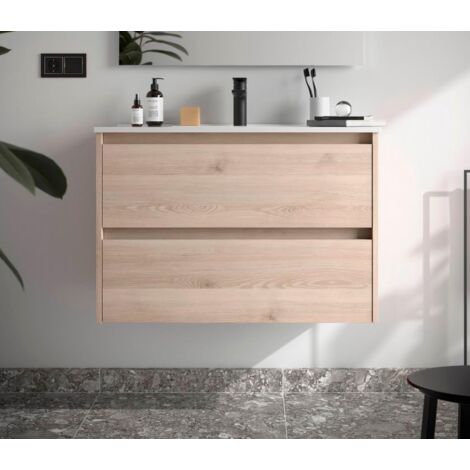 Salgar Noja Unterschrank 900 2 Schubladen + Waschbecken Natural